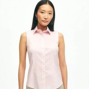 Fitted Non-Iron Stretch Supima® Cotton Sleeveless Dress Shirt